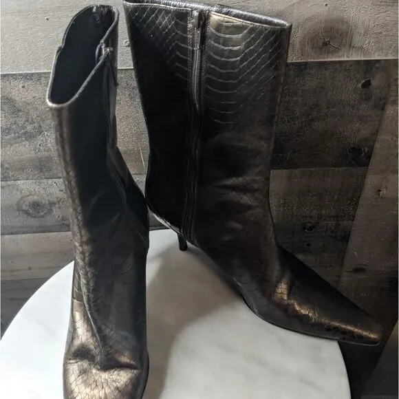 Cole Haan Metallic Snakeskin Boots 9B