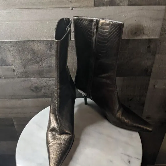 Cole Haan Metallic Snakeskin Boots 9B