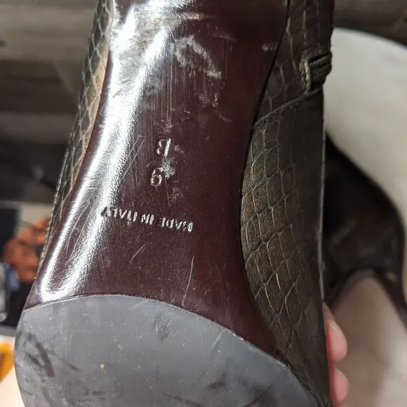 Cole Haan Metallic Snakeskin Boots 9B