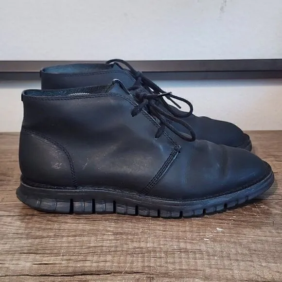 Cole Haan Zerogrand Stitchout Chukka Men's Boots Shoes Size 8.5 Black