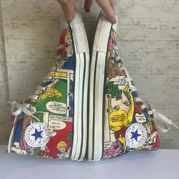 Colorful Comic High-Top Sneakers