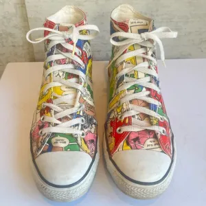 Colorful Comic High-Top Sneakers