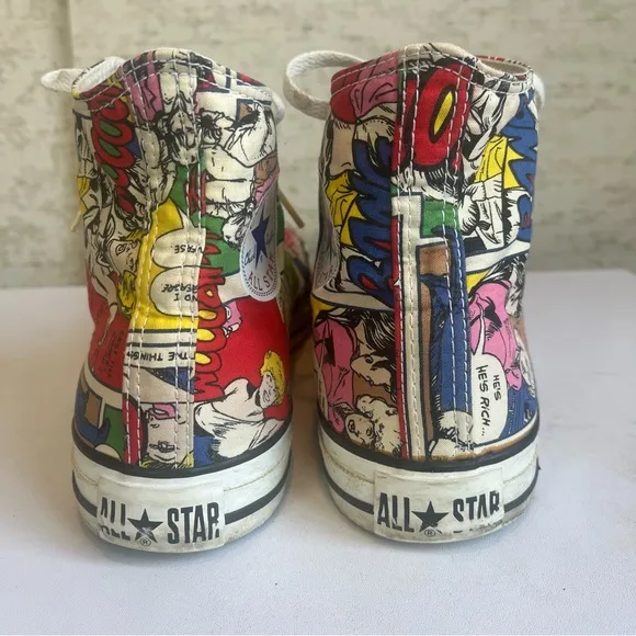 Colorful Comic High-Top Sneakers