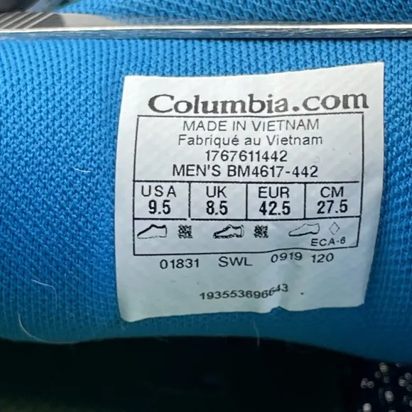 Columbia Drainmaker IV Water Trail Shoes Men's 9.5 Running Gorpcore Hike Outdoor