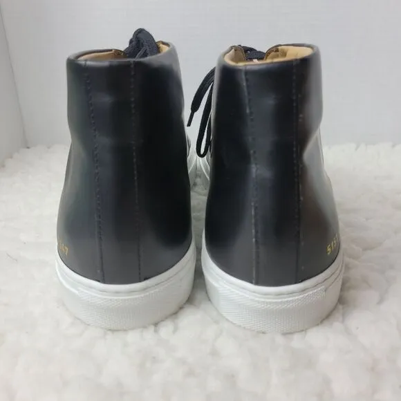 Common Projects Black Leather High-Top Sneakers