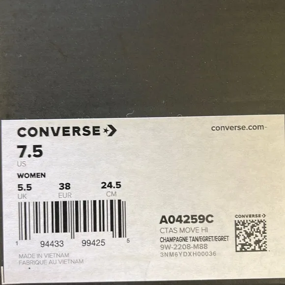 Converse A04259CCTAS MOVE HICHAMPAGNE TANEGRETIESRET WMNS sneakers - Platform