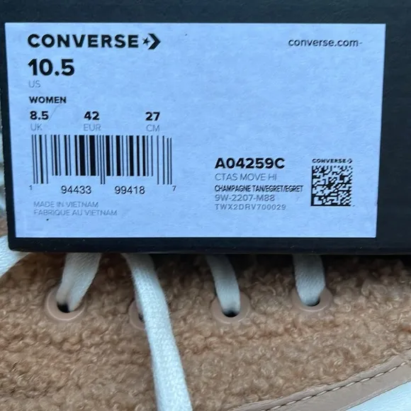 Converse A04259CCTAS MOVE HICHAMPAGNE TANEGRETIESRET WMNS sneakers - Platform