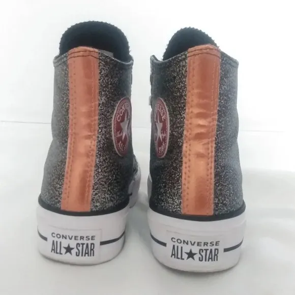 Converse All Star Chuck Taylor LIFT glitter sneakers EUC women's 8