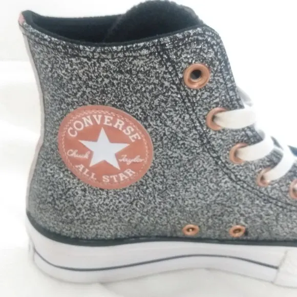 Converse All Star Chuck Taylor LIFT glitter sneakers EUC women's 8