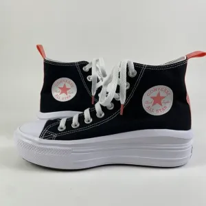 Converse All Star Move Hi Platform Sneakers Black/Pink Kids Size 6 Brand New