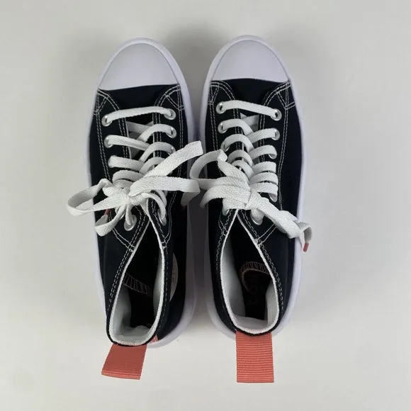 Converse All Star Move Hi Platform Sneakers Black/Pink Kids Size 6 Brand New