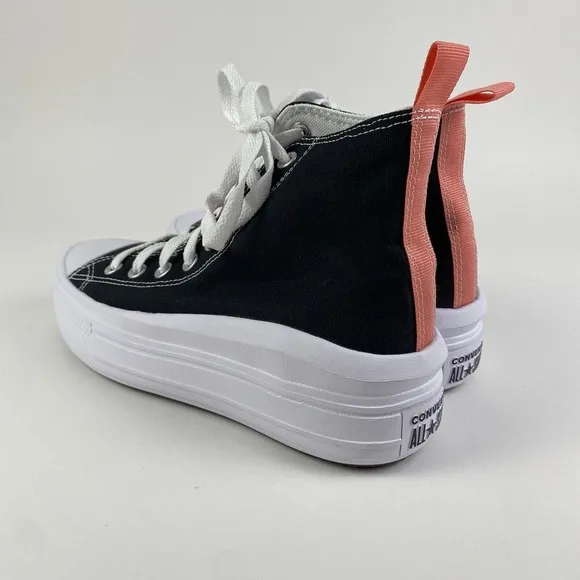 Converse All Star Move Hi Platform Sneakers Black/Pink Kids Size 6 Brand New
