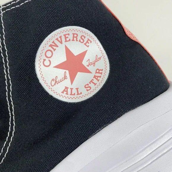 Converse All Star Move Hi Platform Sneakers Black/Pink Kids Size 6 Brand New