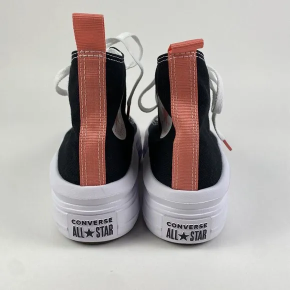 Converse All Star Move Hi Platform Sneakers Black/Pink Kids Size 6 Brand New