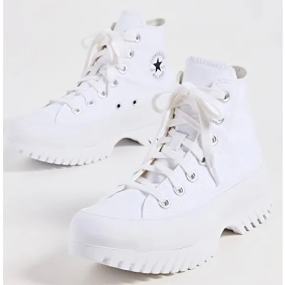 Converse All Star Unisex Lugged 2.0 Hi Top White Sneakers Sz M 10.5 W 12.5 NEW