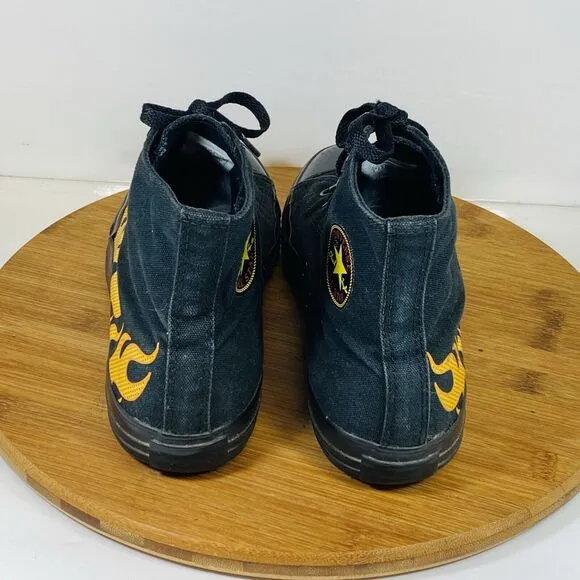 Converse All Stars Chuck Taylor High Top Black/ FlamesYouth Size 6