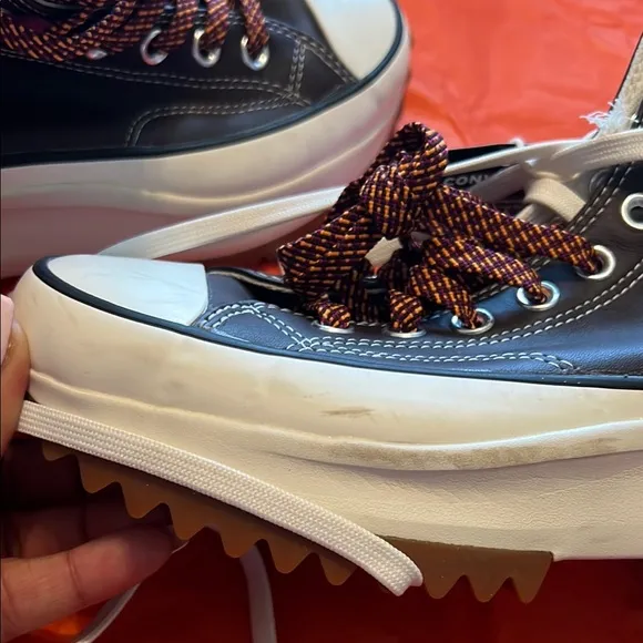 Converse Brown Leather Run Star Hike High-Top Sneakers