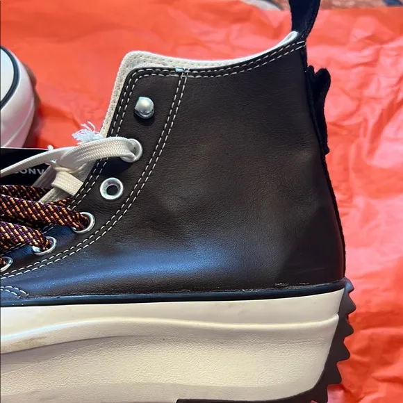 Converse Brown Leather Run Star Hike High-Top Sneakers