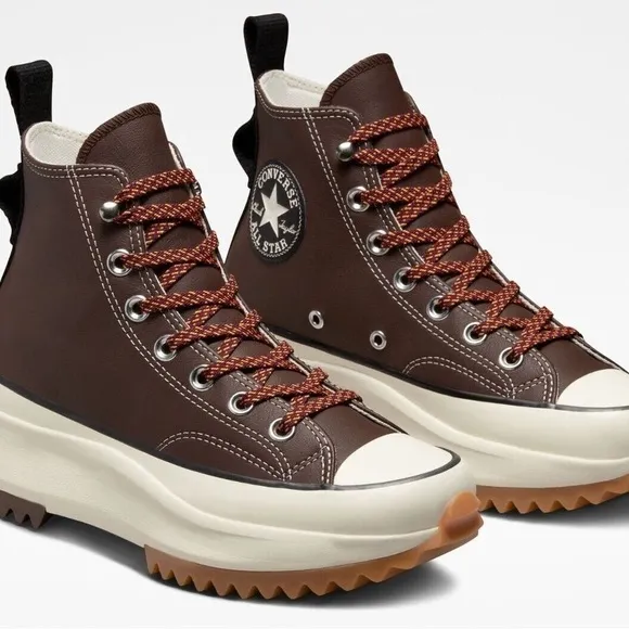 Converse Brown Leather Run Star Hike High-Top Sneakers