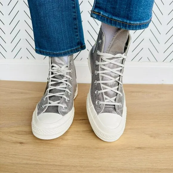 ⭐Converse Chuck 70 Pride Hi Size 9.5 Women's Shoes Silver Metallic A10214C New
