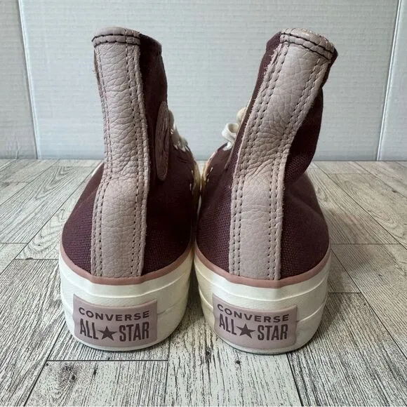 Converse- Chuck Star Platform Lift High Top Sneakers in 2 Tone Mauve- Sz. 6