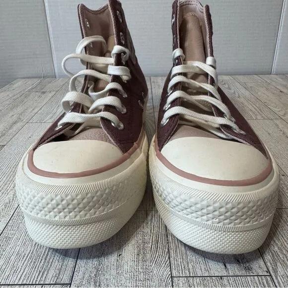 Converse- Chuck Star Platform Lift High Top Sneakers in 2 Tone Mauve- Sz. 6