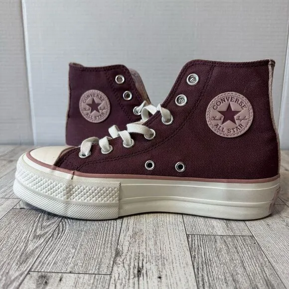 Converse- Chuck Star Platform Lift High Top Sneakers in 2 Tone Mauve- Sz. 6