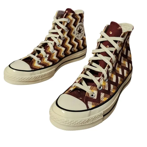 Converse Chuck Taylor 70 Classic Twisted High Top Womens 7 White Brown Maroon