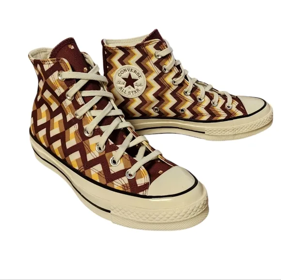 Converse Chuck Taylor 70 Classic Twisted High Top Womens 7 White Brown Maroon