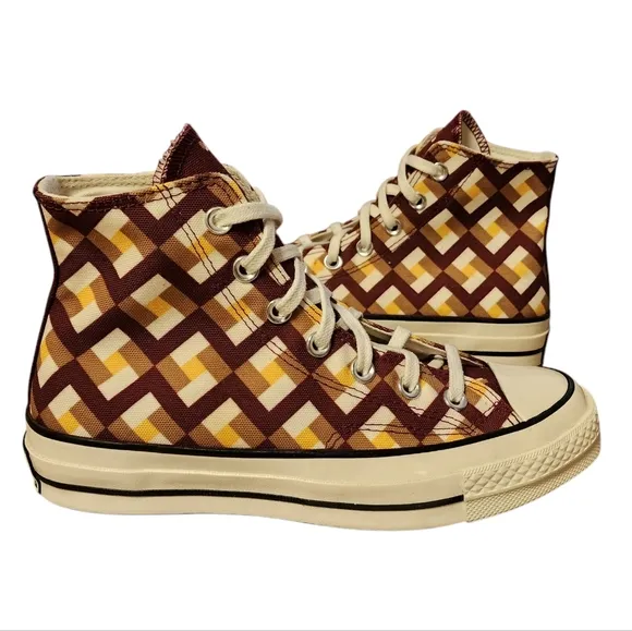 Converse Chuck Taylor 70 Classic Twisted High Top Womens 7 White Brown Maroon