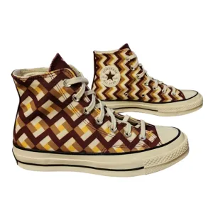 Converse Chuck Taylor 70 Classic Twisted High Top Womens 7 White Brown Maroon