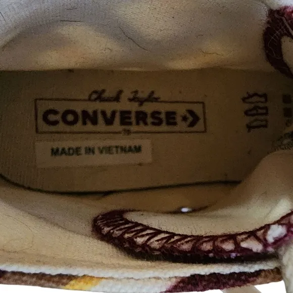 Converse Chuck Taylor 70 Classic Twisted High Top Womens 7 White Brown Maroon