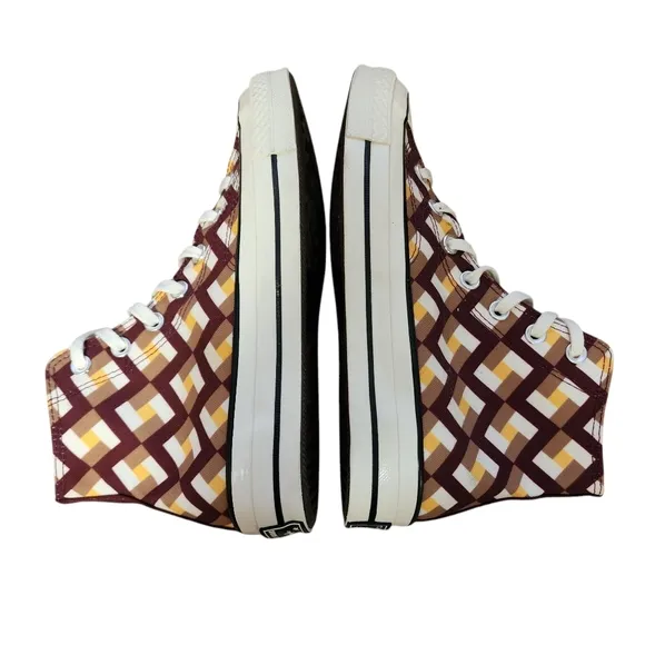 Converse Chuck Taylor 70 Classic Twisted High Top Womens 7 White Brown Maroon