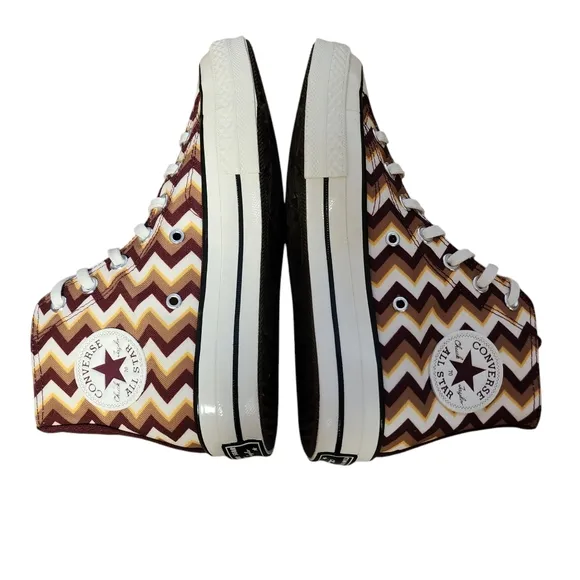 Converse Chuck Taylor 70 Classic Twisted High Top Womens 7 White Brown Maroon