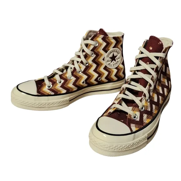 Converse Chuck Taylor 70 Classic Twisted High Top Womens 7 White Brown Maroon