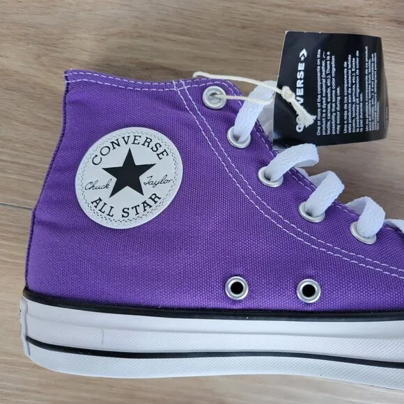🤩Converse Chuck Taylor All Star Canvas Hi Top Sz 7.5 Women Shoes Violet 134833F
