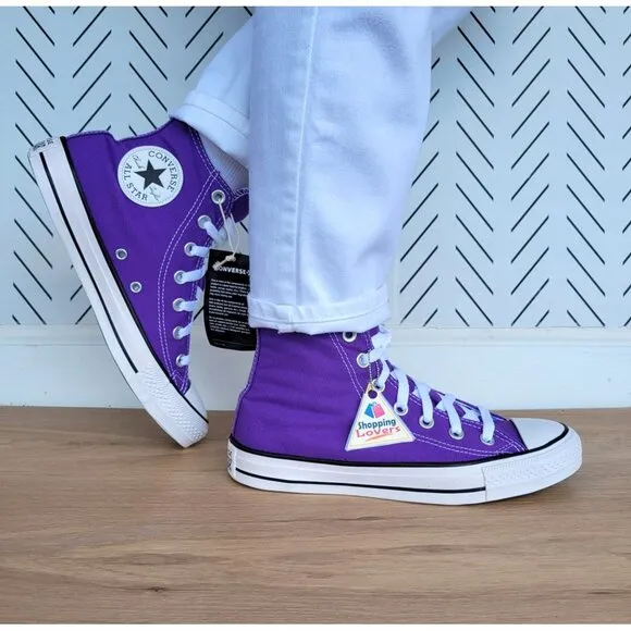 🤩Converse Chuck Taylor All Star Canvas Hi Top Sz 7.5 Women Shoes Violet 134833F