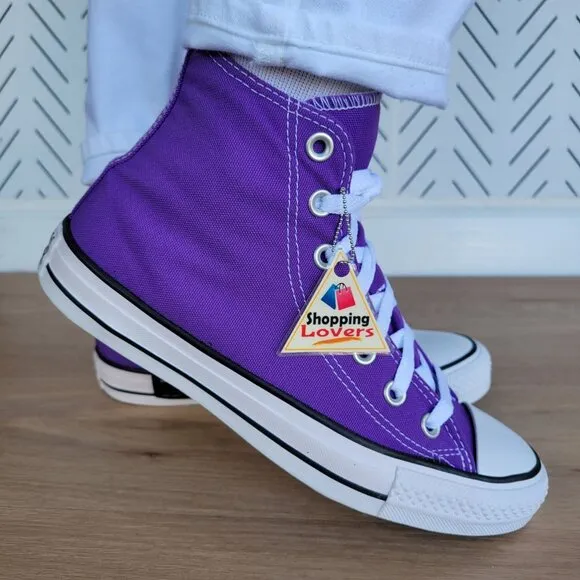 🤩Converse Chuck Taylor All Star Canvas Hi Top Sz 7.5 Women Shoes Violet 134833F