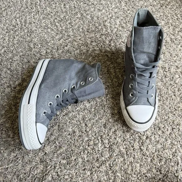 Converse Chuck Taylor All Star Grunge Hidden Wedge Sneakers Shoe Gray Size 7
