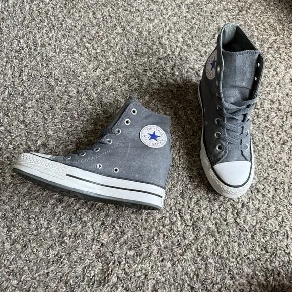 Converse Chuck Taylor All Star Grunge Hidden Wedge Sneakers Shoe Gray Size 7