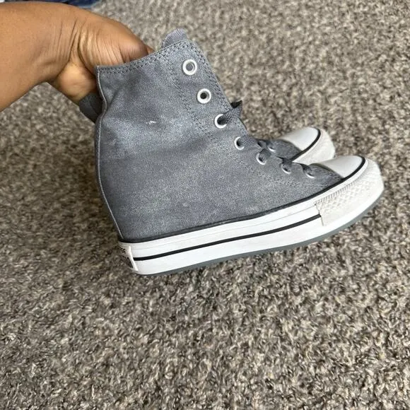 Converse Chuck Taylor All Star Grunge Hidden Wedge Sneakers Shoe Gray Size 7