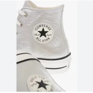 Converse CHUCK TAYLOR ALL STAR HI LIFT SNEAKERS IN METALLIC SILVER size 9.5