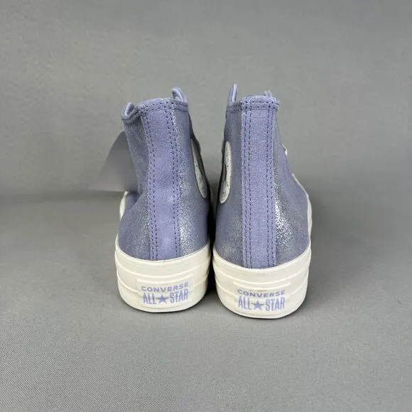 Converse Chuck Taylor All Star Lift Platform Suede Shimmer Shoes Womens 7 Lilac