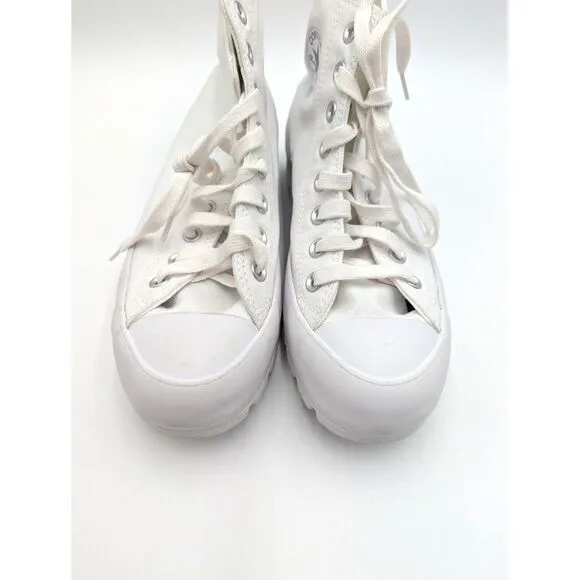 Converse Chuck Taylor All Star Lugged Hi Canvas White Platform Shoe Women 9.5 US