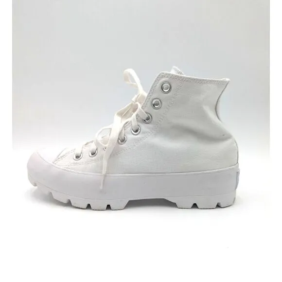 Converse Chuck Taylor All Star Lugged Hi Canvas White Platform Shoe Women 9.5 US
