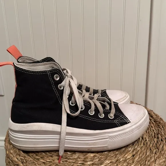 CONVERSE CHUCK TAYLOR ALL STAR MOVE HIGH-TOP SNEAKERS - 6 - Good Condition