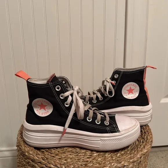 CONVERSE CHUCK TAYLOR ALL STAR MOVE HIGH-TOP SNEAKERS - 6 - Good Condition