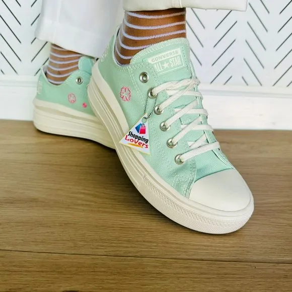 ⭐Converse Chuck Taylor All Star Move Platform Sz 7.5 Women's Shoes Mint A10823C