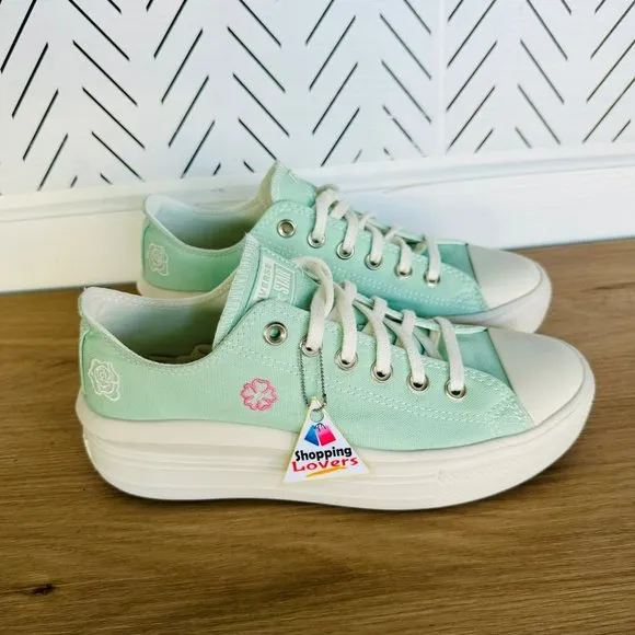 ⭐Converse Chuck Taylor All Star Move Platform Sz 7.5 Women's Shoes Mint A10823C