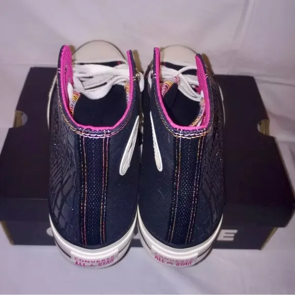 Converse Chuck Taylor All Star size 7 platform shoes black pink a06864C